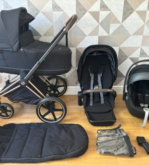 Cybex Priam Rose Gold Pushchair Pram 3in1 Deep Black